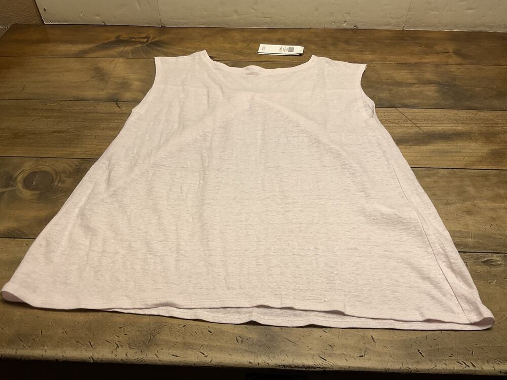 NWT Eileen Fisher Opal Pink Bateau Cap Sleeve Organic Linen Jersey Top XS